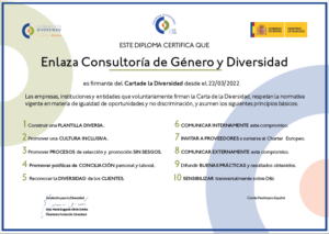 Diploma Carta de la Diversidad Enlaza Consultoría de Género y Diversidad